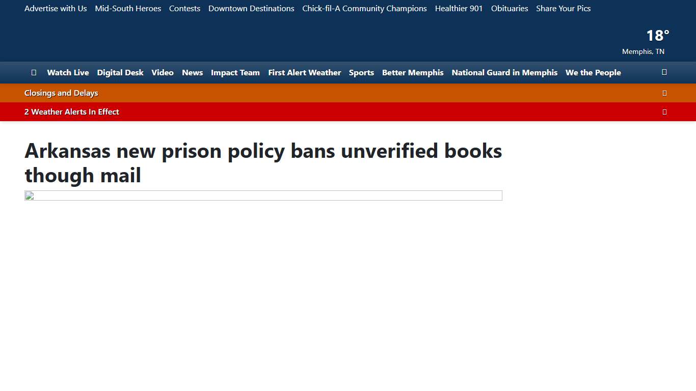 Arkansas new prison policy bans unverified books though mail