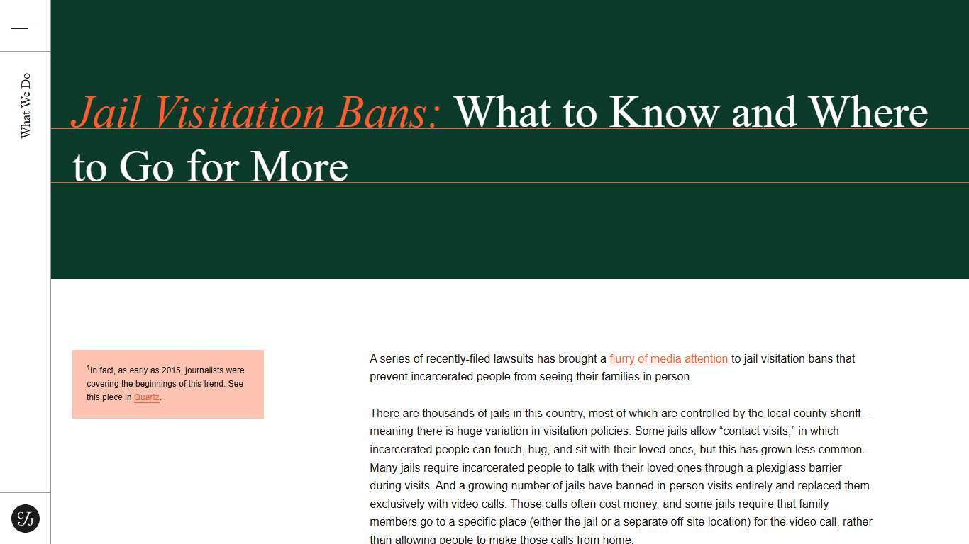 Jail Visitation Bans: What to Know and Where to Go for More: The Center for Just Journalism